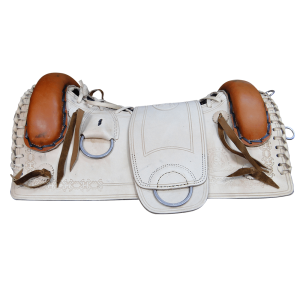 Arreio Charuto Grande Amarrado c/ Couro Arg. Inox