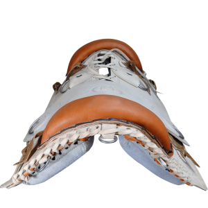 Arreio Charuto Grande Amarrado c/ Couro Arg. Inox - Imagem 3