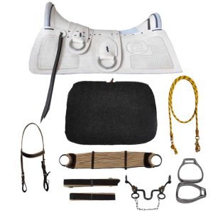 Arreio Pantaneiro Campeão Pequeno Suador Couro 09 Peças Argola Inox