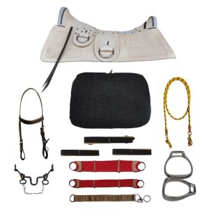 Arreio Pantaneiro Campeão Completo Suador Couro 12 Peças Argola Inox